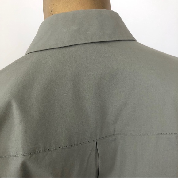 THEORY MELIBA COTTON SHIRT DRESS IN SAGE KHAKI 4 - Picture 6 of 7